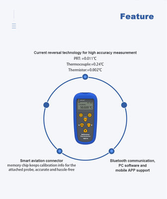 206g Blu Termometro di calibrazione di temperatura di riferimento professionale ad alta precisione